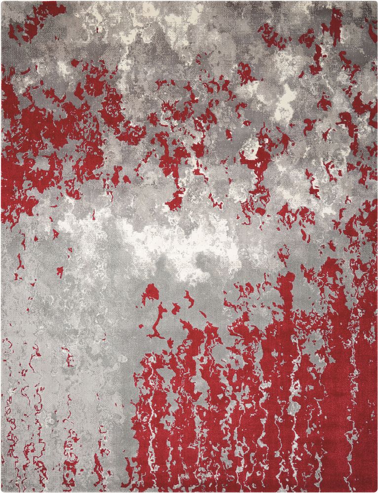 Nourison Twilight TWI21 Rug - Grey &amp; Red