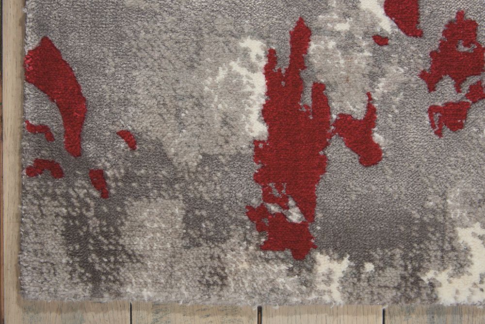 Nourison Twilight TWI21 Rug - Grey &amp; Red