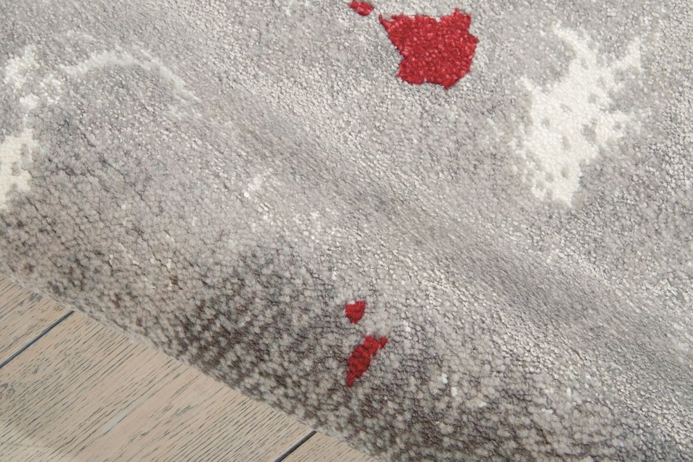 Nourison Twilight TWI21 Rug - Grey &amp; Red