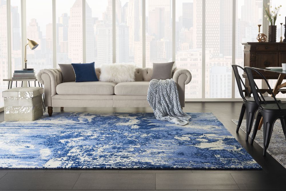 Nourison Twilight TWI24 Rug - Blue &amp; Ivory