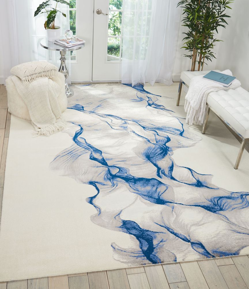 Nourison Twilight TWI27 Rug - Ivory &amp; Blue