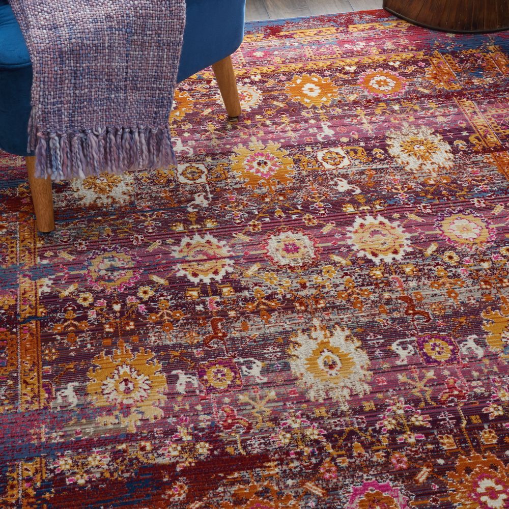 Nourison Vintage Kashan VKA03 Rug - Red &amp; Multicolour
