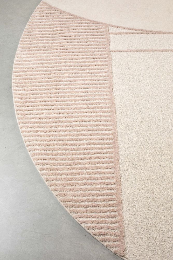 Zuiver Bliss Round Rug - Natural &amp; Pink